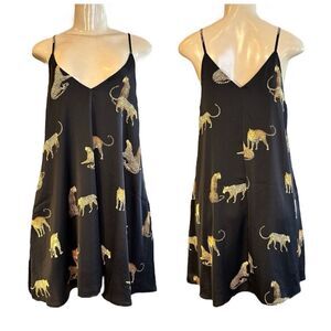 PROJECT JUDITH MARCH X SHANNON FORD‎ TIGER QUEEN SATIN SLEEVELESS SLIP DRESS S